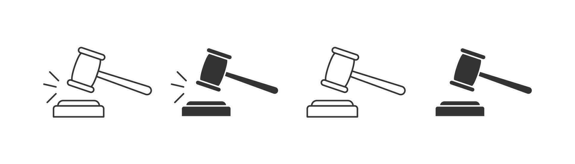 Judge's gavel icon. End of sitting illustration symbol. Sign wood hammer vector. vector