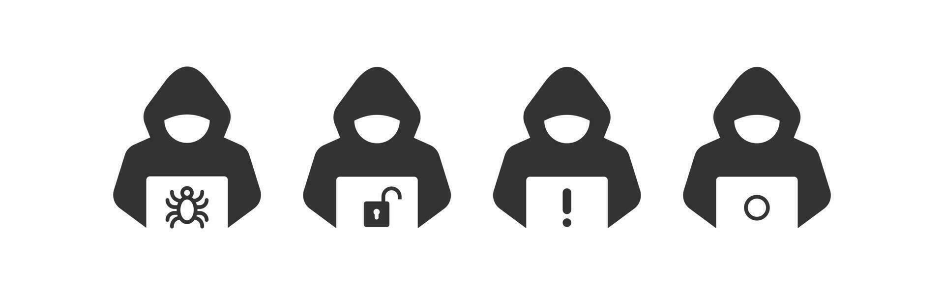 Hacker with hoodie icon. Programmer. Vector illustration design.