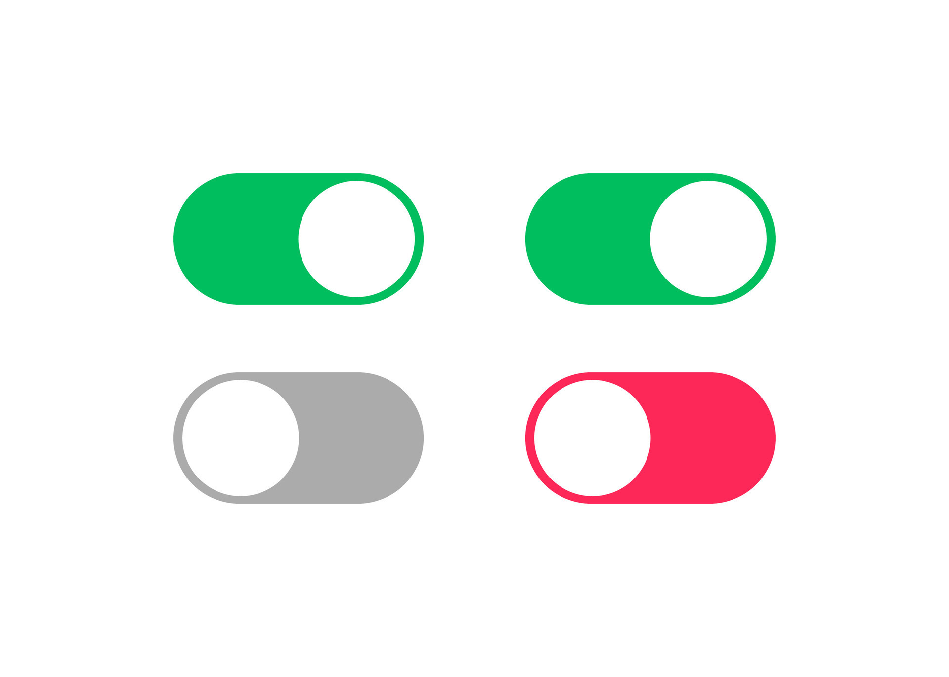 On and Off toggle switch buttons icon. Vector 34994925 Vector Art at