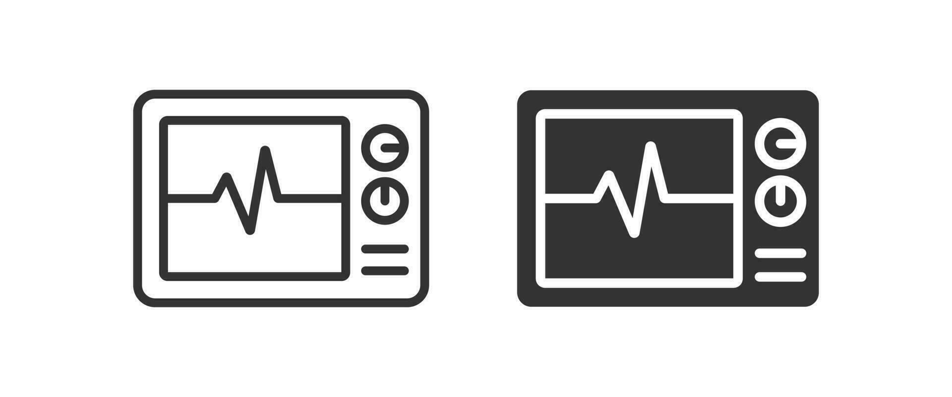 Monitor screen from a health monitor that displays a heart rate graph. Vector illustration desing.