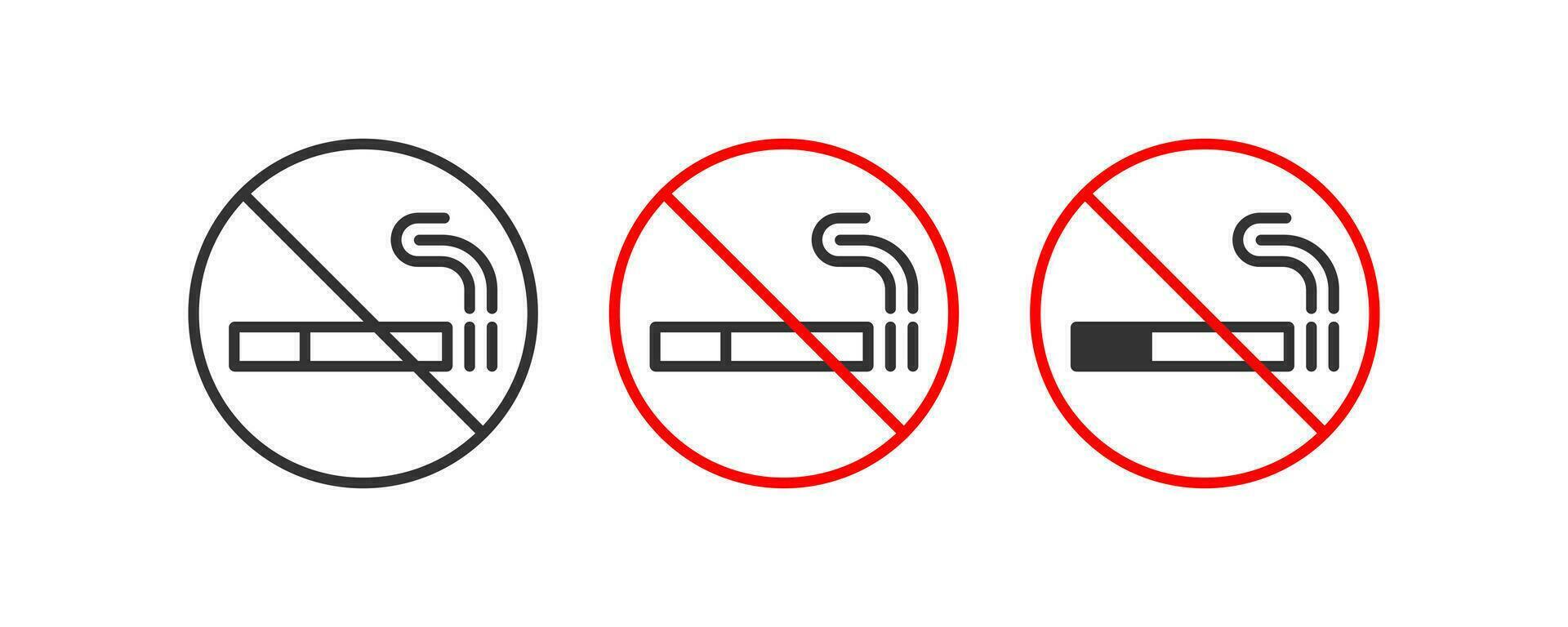 No de fumar línea prohibición icono colocar. vector ilustración diseño.