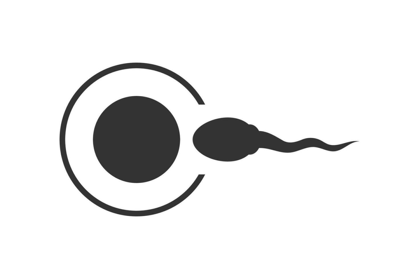 el esperma entra el huevo icono. vector ilustración diseño.