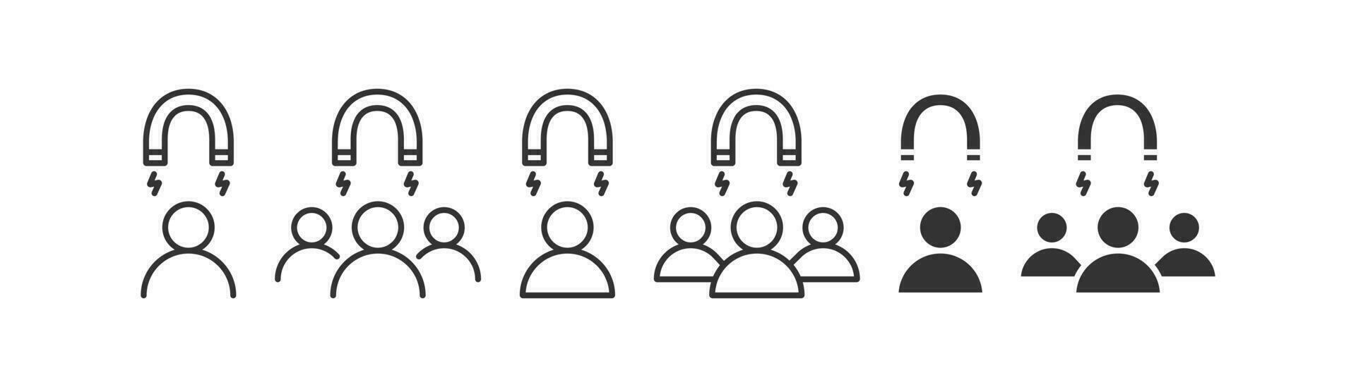 People and magnet. Vector illustration design.