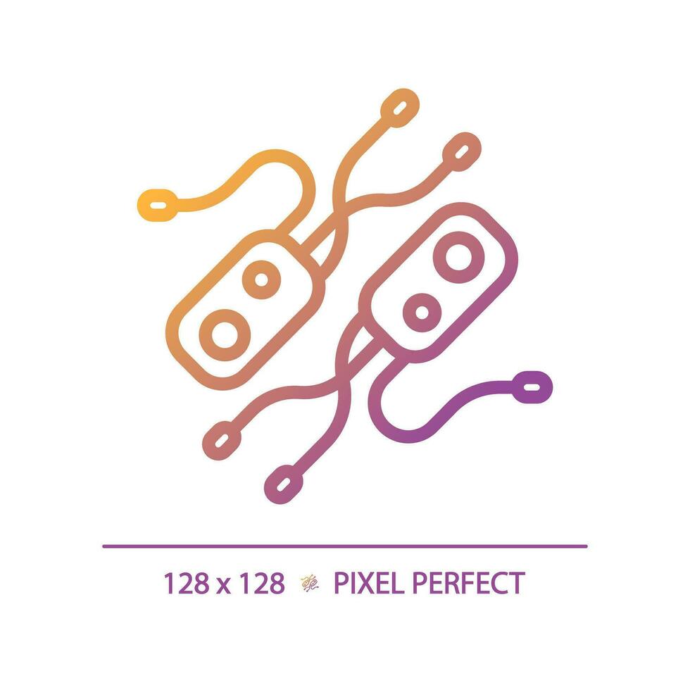 2D pixel perfect gradient helicobacter pylori icon, isolated vector, thin line illustration representing bacteria. vector