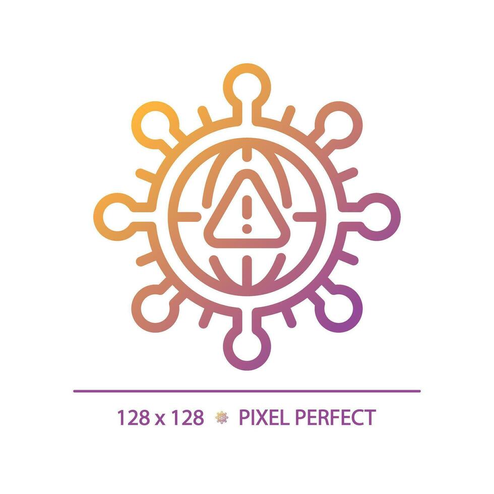 2D pixel perfect gradient bacteria icon, isolated vector, thin line illustration. vector