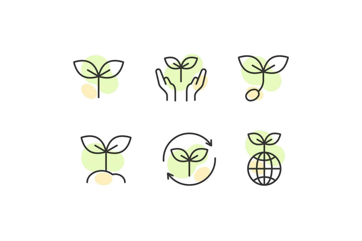 Sprout icon set. Agronomy vector