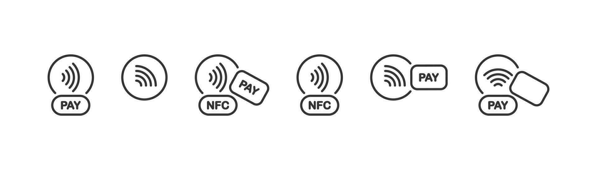 pagar crédito tarjeta icono. nfc vector diseño