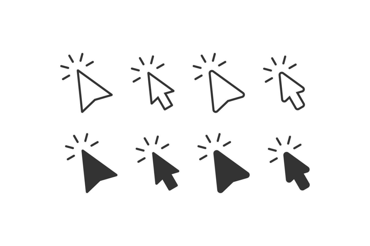 Pointer arrow icon set. Mouse pointer vector