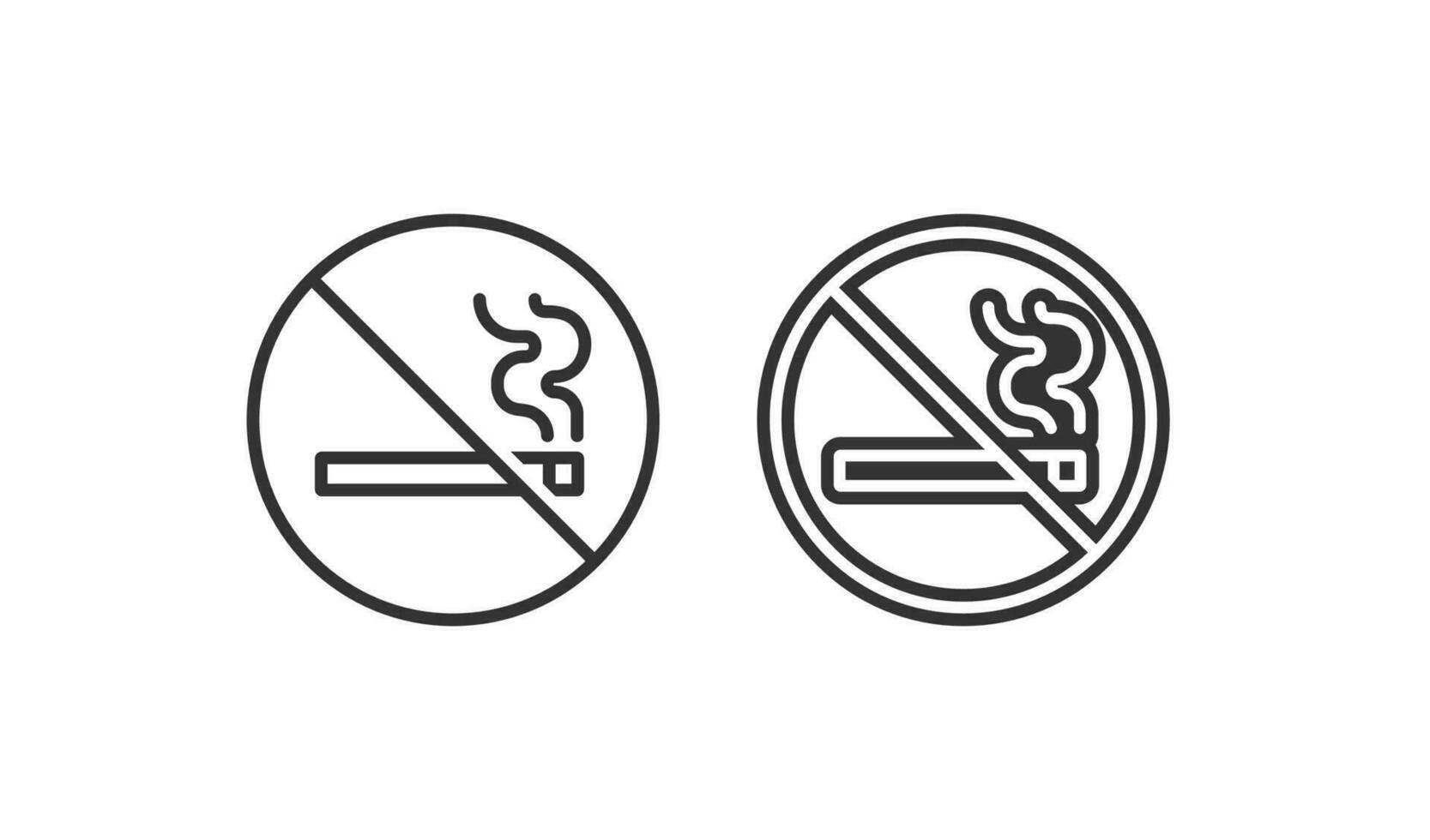 No de fumar signo. icono. detener fumar cigarro vector