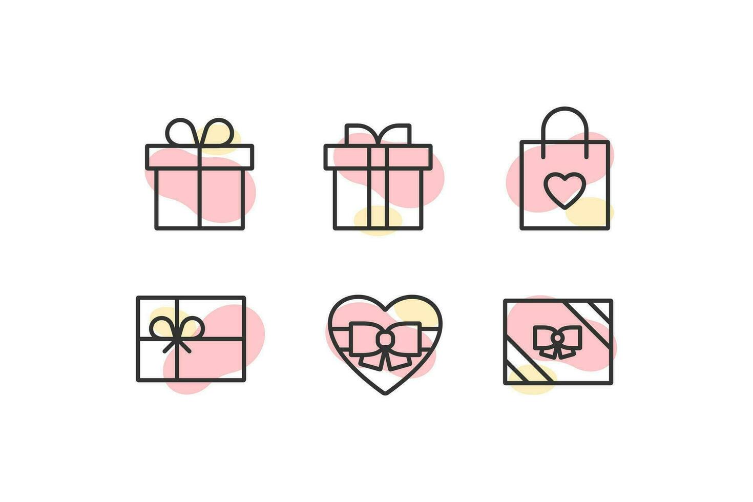 Gift box with ribbon icon set. A gift for a holiday vector