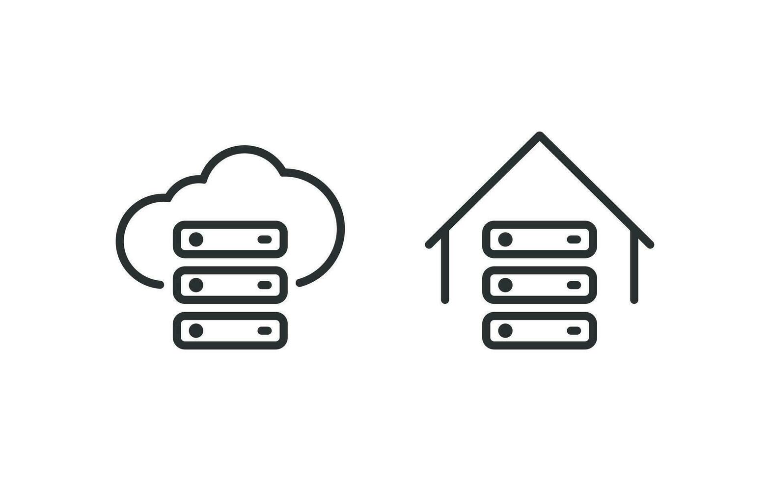 On-premise and cloud data icon. Network server vector desing. 34995229 ...