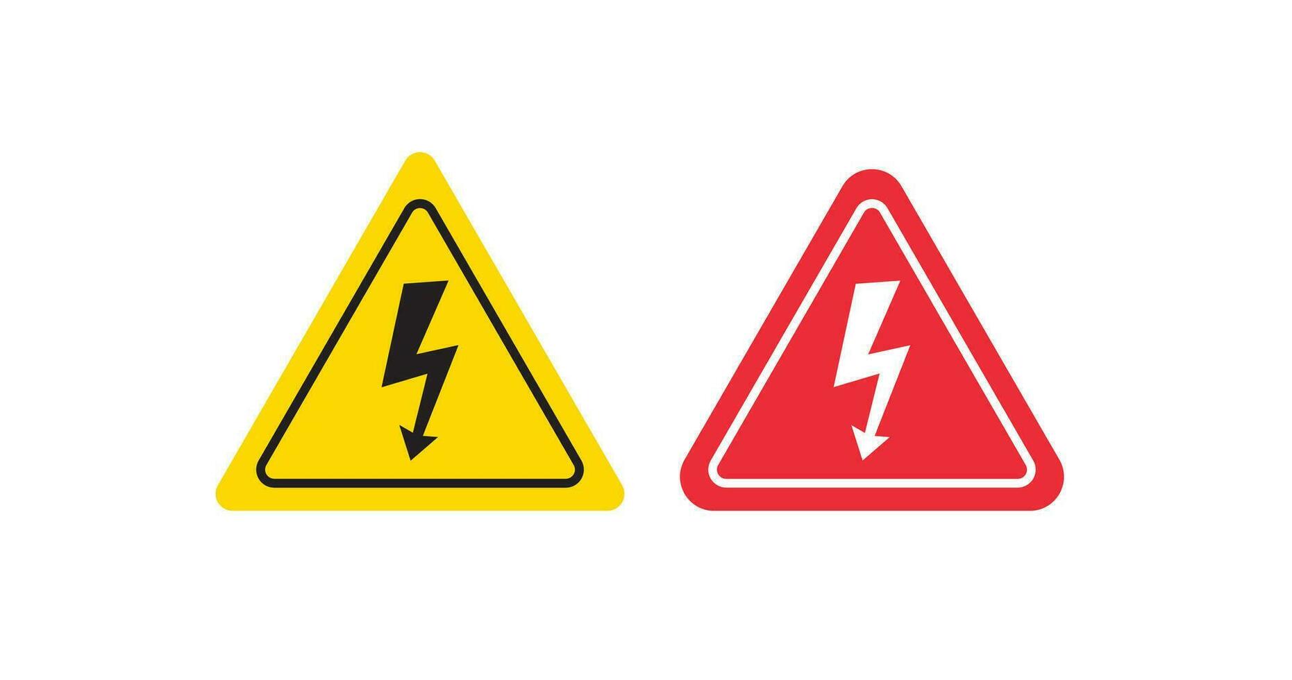 High voltage sign icon. Electric shock hazard vector