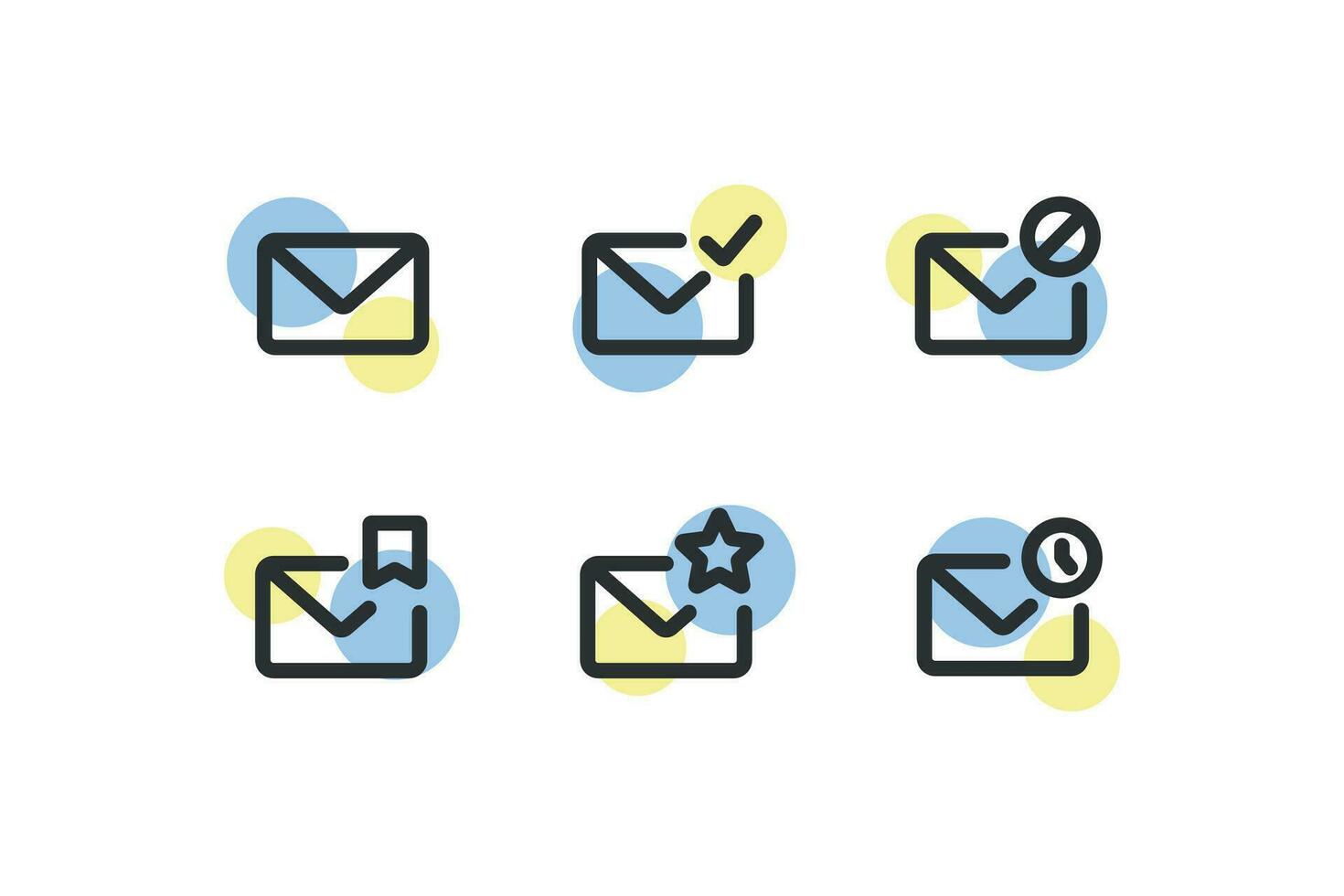 Mail icons set. Envelope illustration symbol. Social email vector