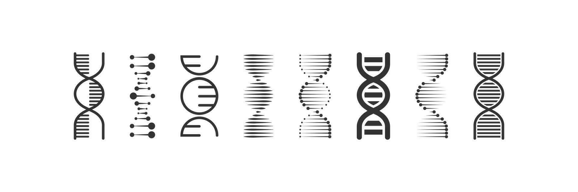 DNA or Chromosome icons set. Gene vector