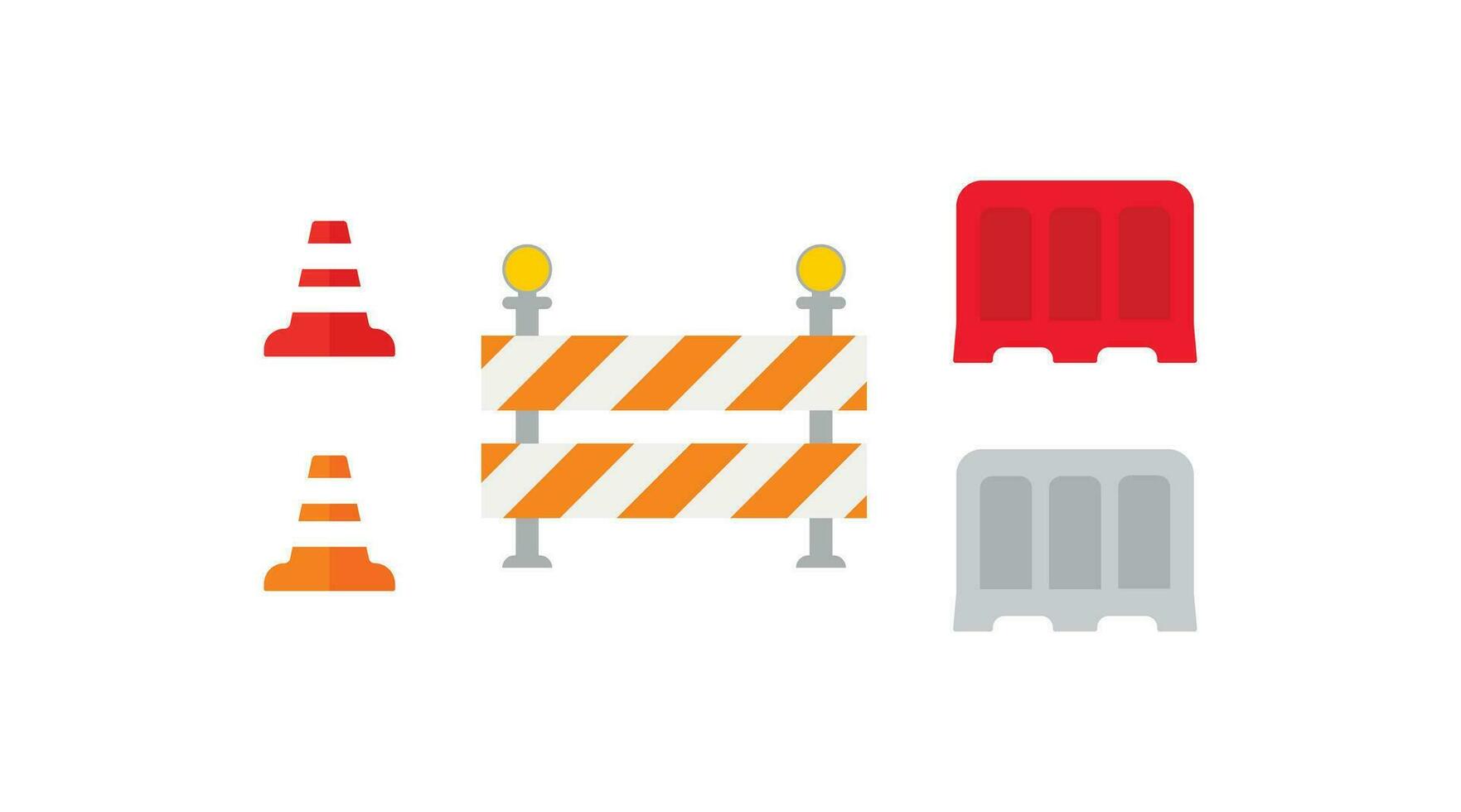 Road barier icon set. Traffic cordon illustration symbol. Road restriction sign vector