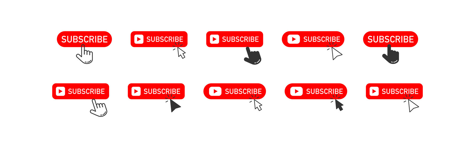 Subscribe Icon Set Hand Cursor Cliking Button Vector 34995261 Vector Subscribe Icon Set Hand Cursor Cliking Button Vector 34995261 Vector