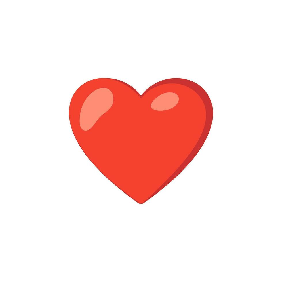 2d Red heart icon. Love symbol vector