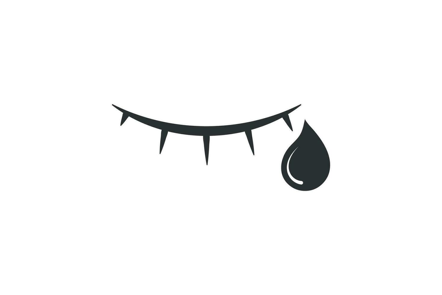 Eye and tear icon. Crying eye illuastration symbol. Sympathy, pain vector