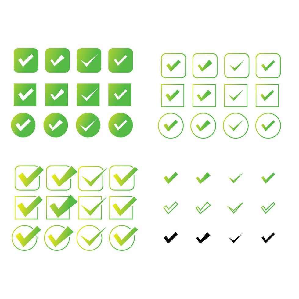 Checklist,check or check marks variant icon set vector