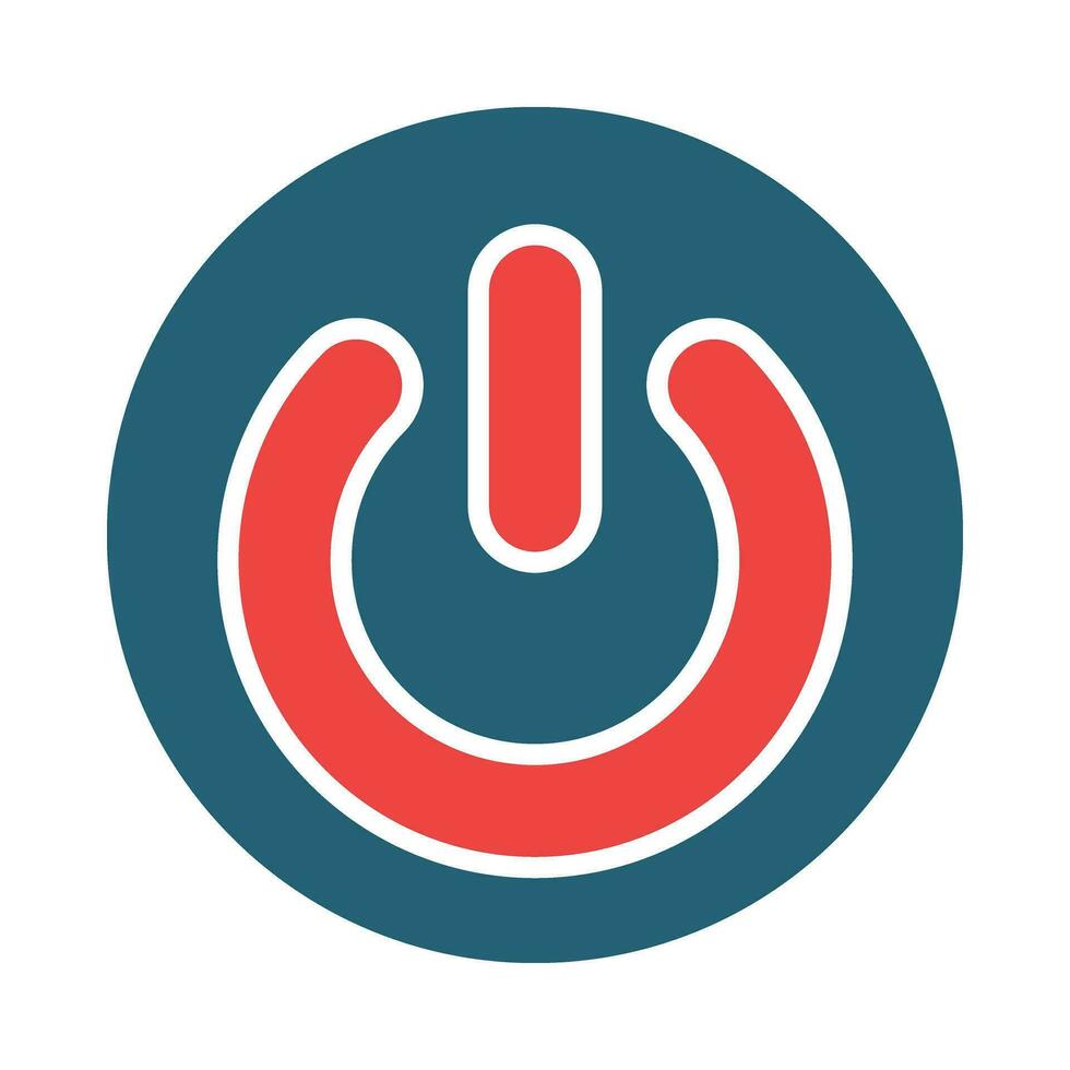Power Button Glyph Two Color Icon Design vector