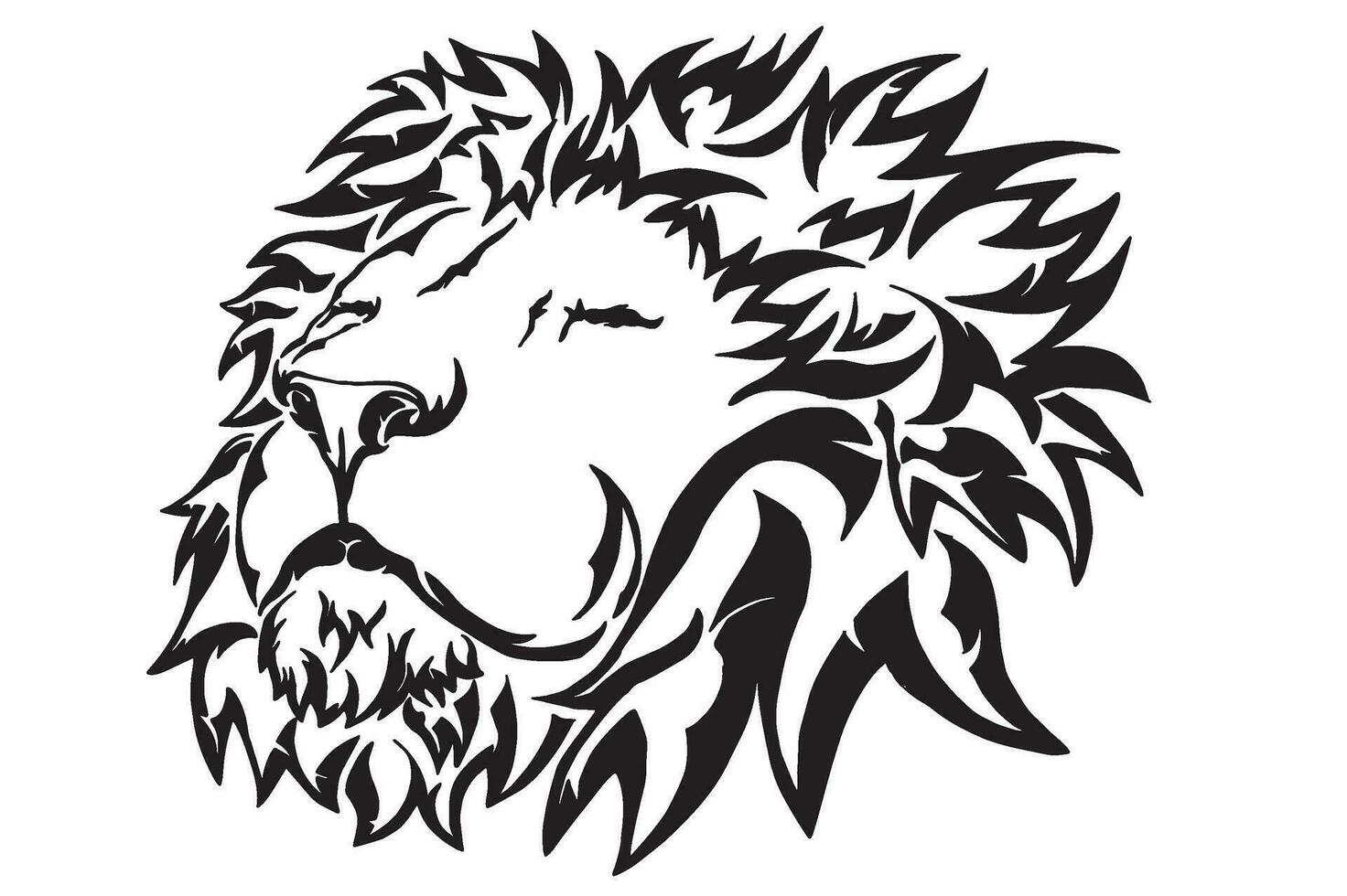 león cabeza tatuaje diseño vector