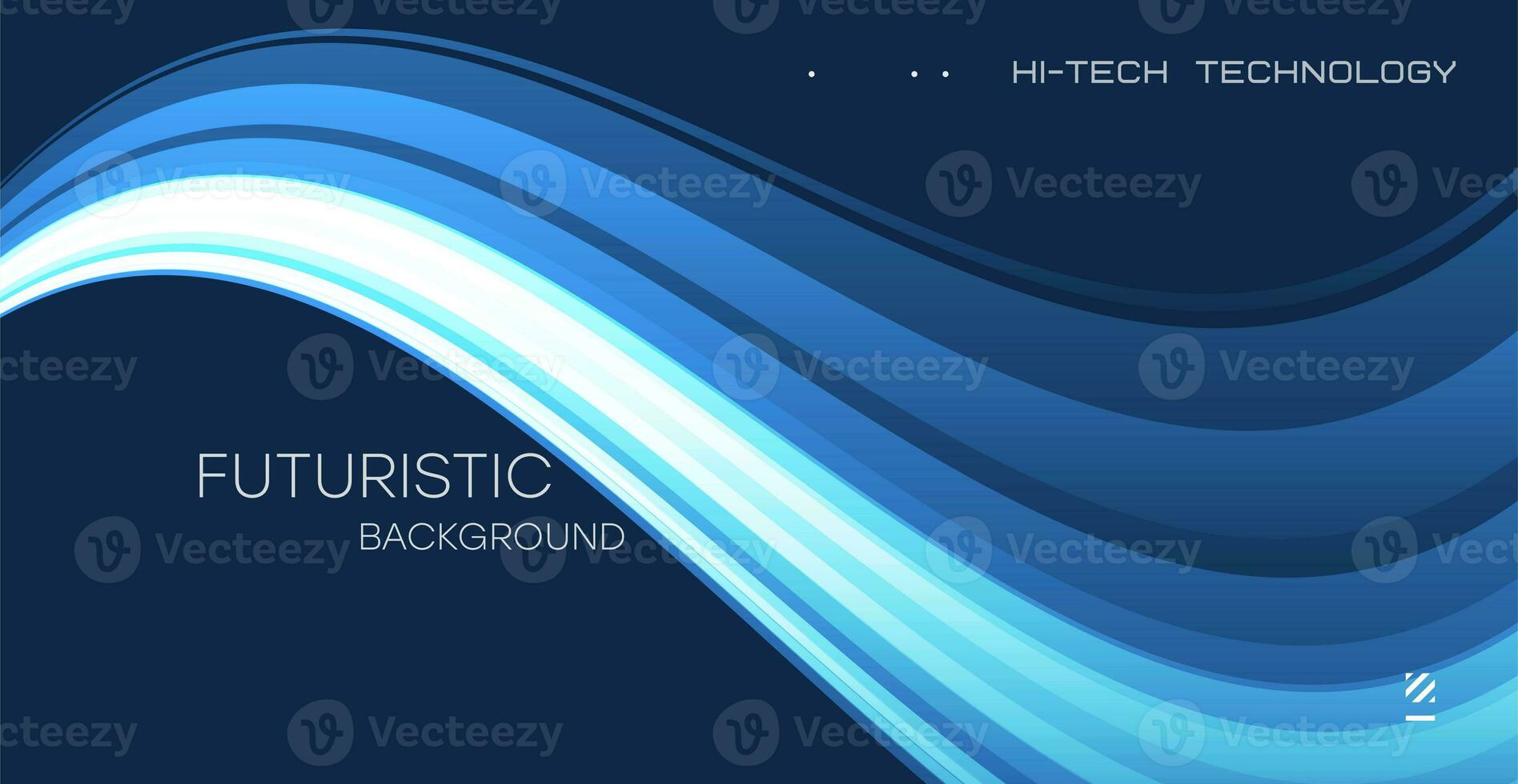 Abstract dynamic composition of bright lines forming movement of a stream, futuristic blue background with graphic design elements. photo