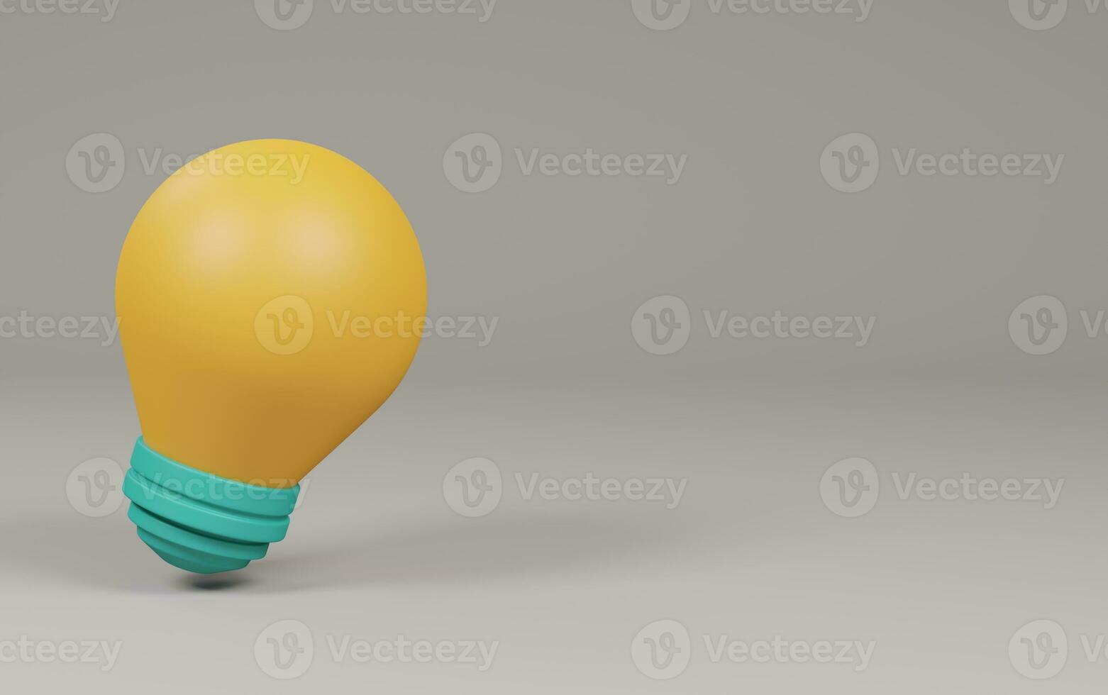 light bulb on grey background. back to school concept. 3d rendering illustration. photo