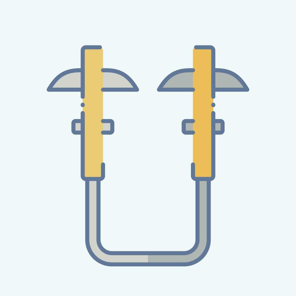 Icon Kama. related to Ninja symbol. doodle style. simple design editable. simple illustration vector