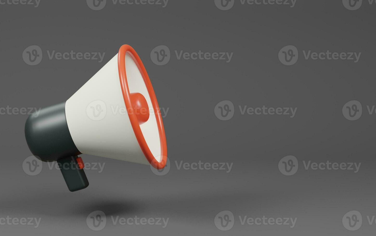 Megaphone on black background. Shopping online concept. 3d rendering illustration. photo