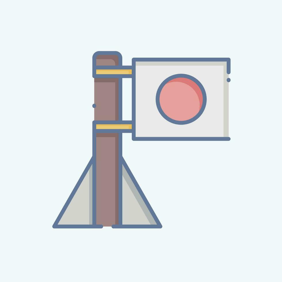 Icon Japan Flag. related to Ninja symbol. doodle style. simple design editable. simple illustration vector