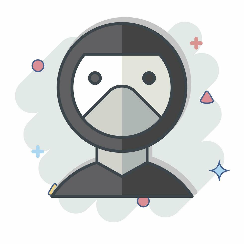 Icon Cloth Cover. related to Ninja symbol. comic style. simple design editable. simple illustration vector