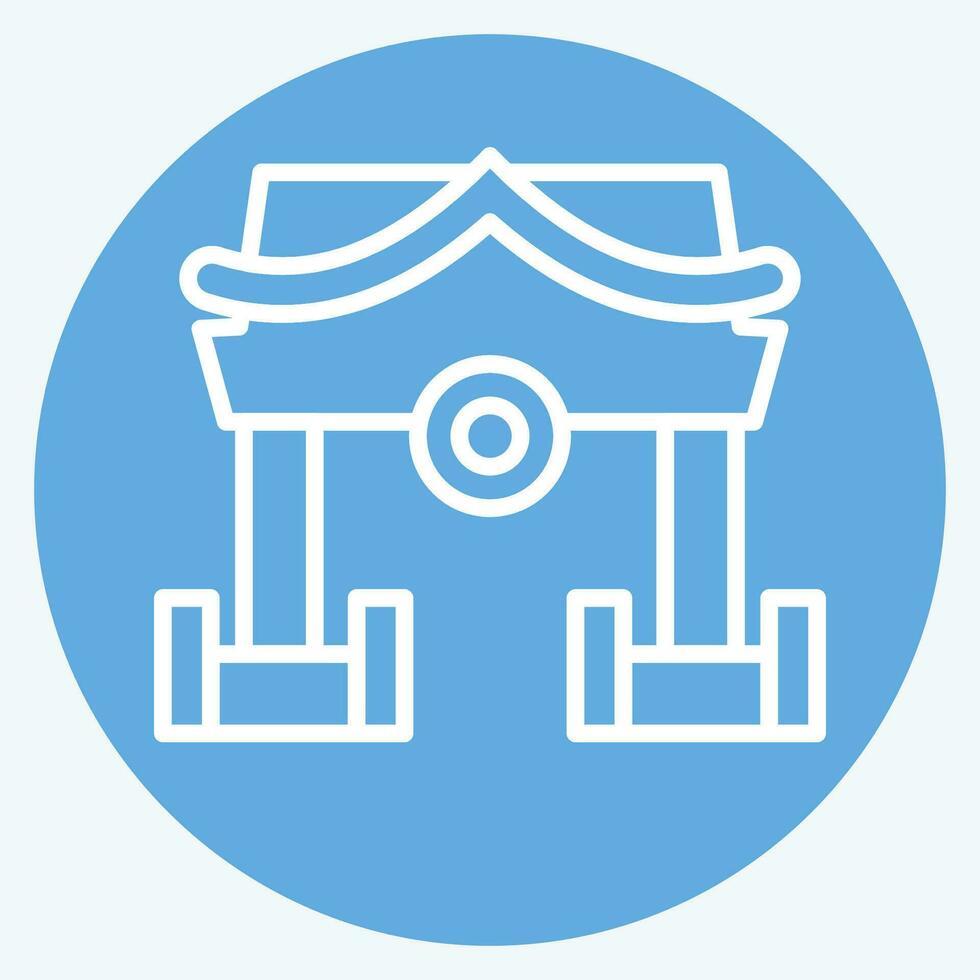 Icon Shrine. related to Ninja symbol. blue eyes style. simple design editable. simple illustration vector