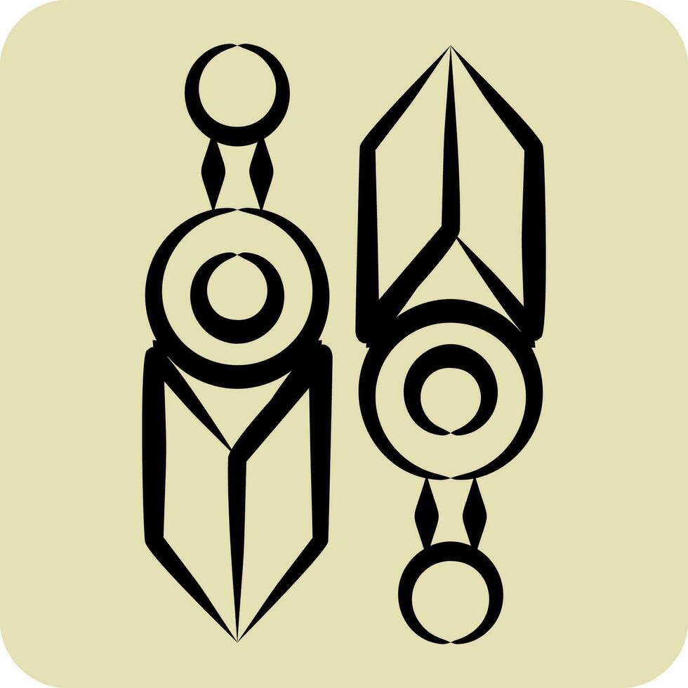 Icon Knife. related to Ninja symbol. hand drawn style. simple design editable. simple illustration vector