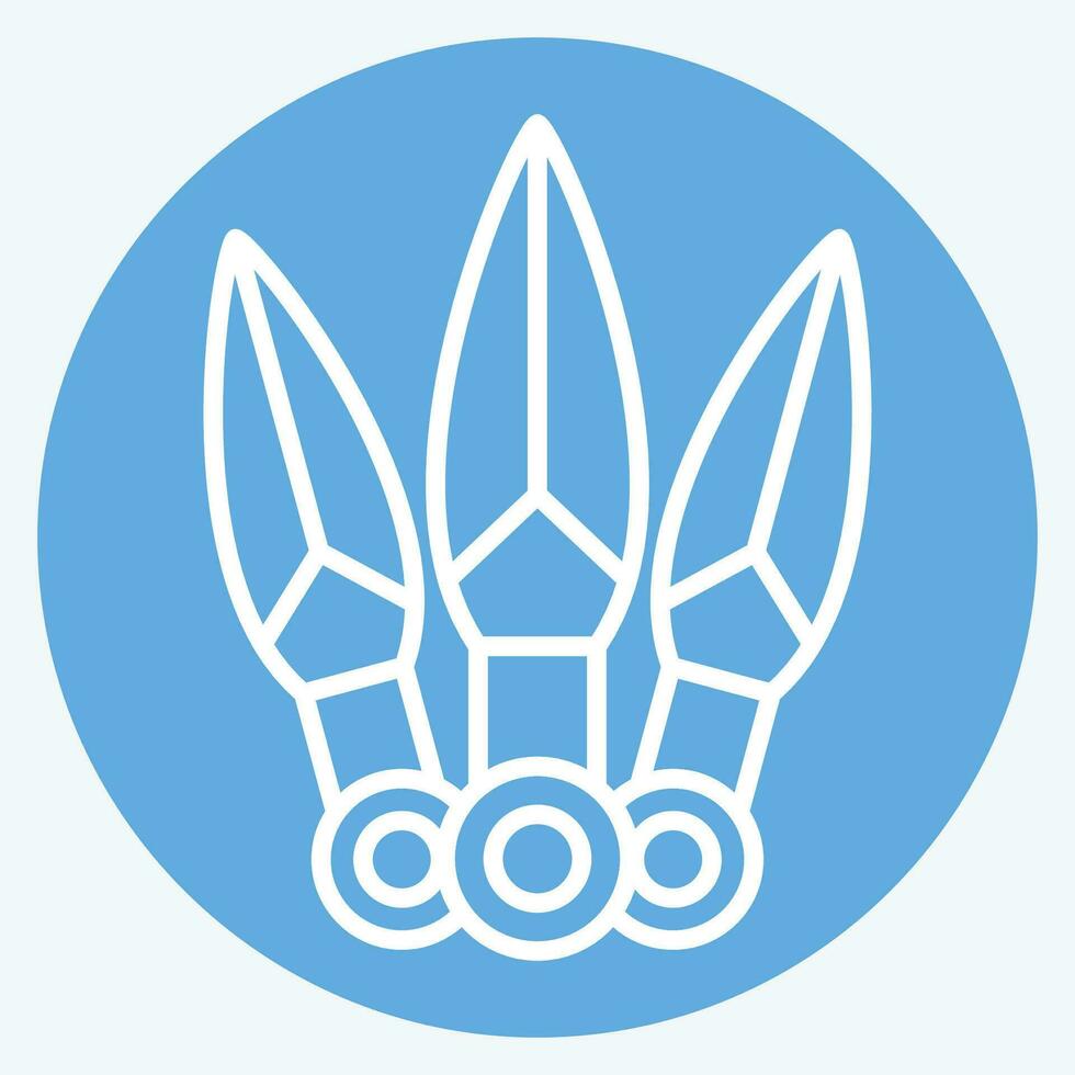 Icon Kunai. related to Ninja symbol. blue eyes style. simple design editable. simple illustration vector