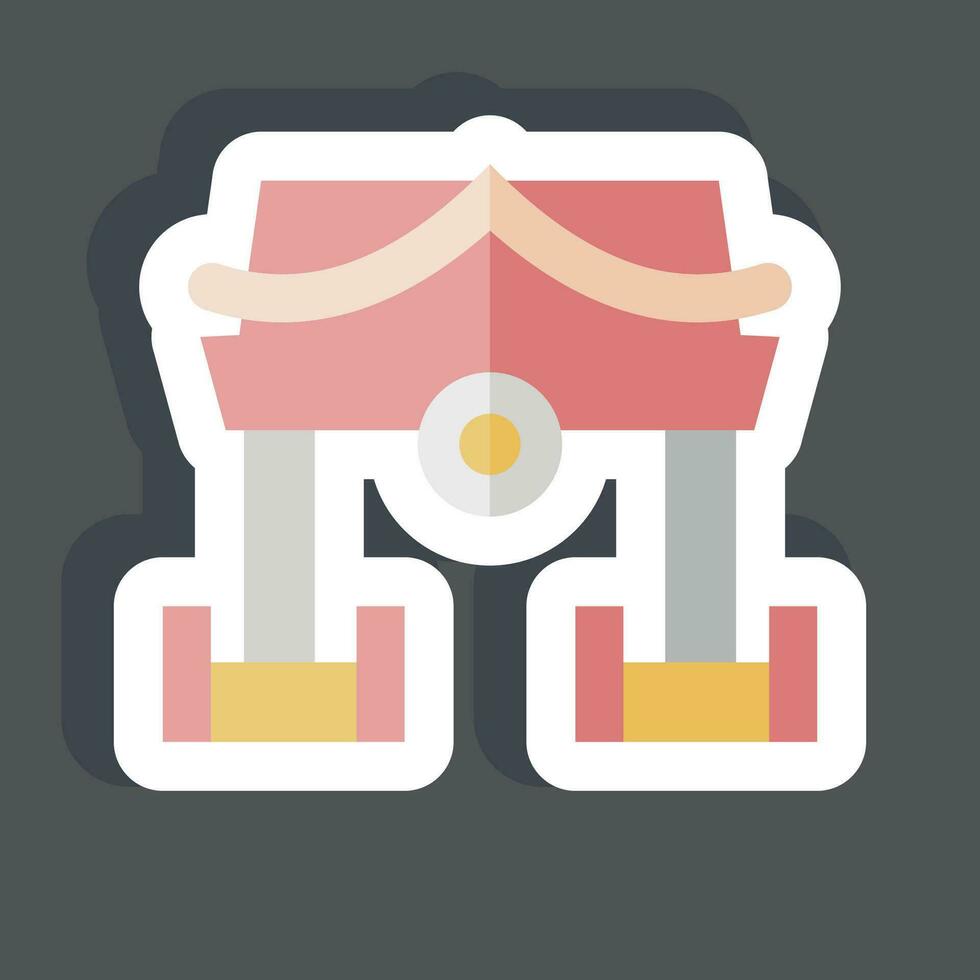Sticker Shrine. related to Ninja symbol. simple design editable. simple illustration vector