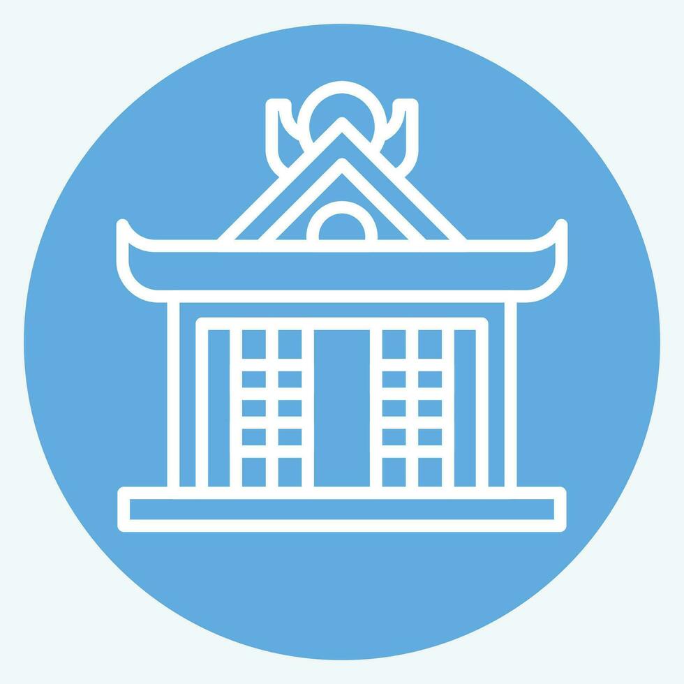 Icon Pavilion. related to Ninja symbol. blue eyes style. simple design editable. simple illustration vector