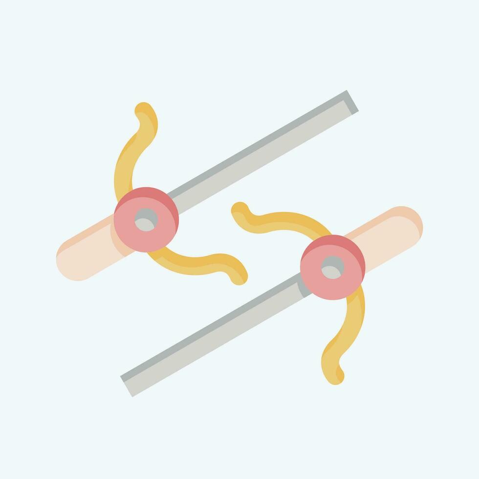 Icon Sai. related to Ninja symbol. flat style. simple design editable. simple illustration vector