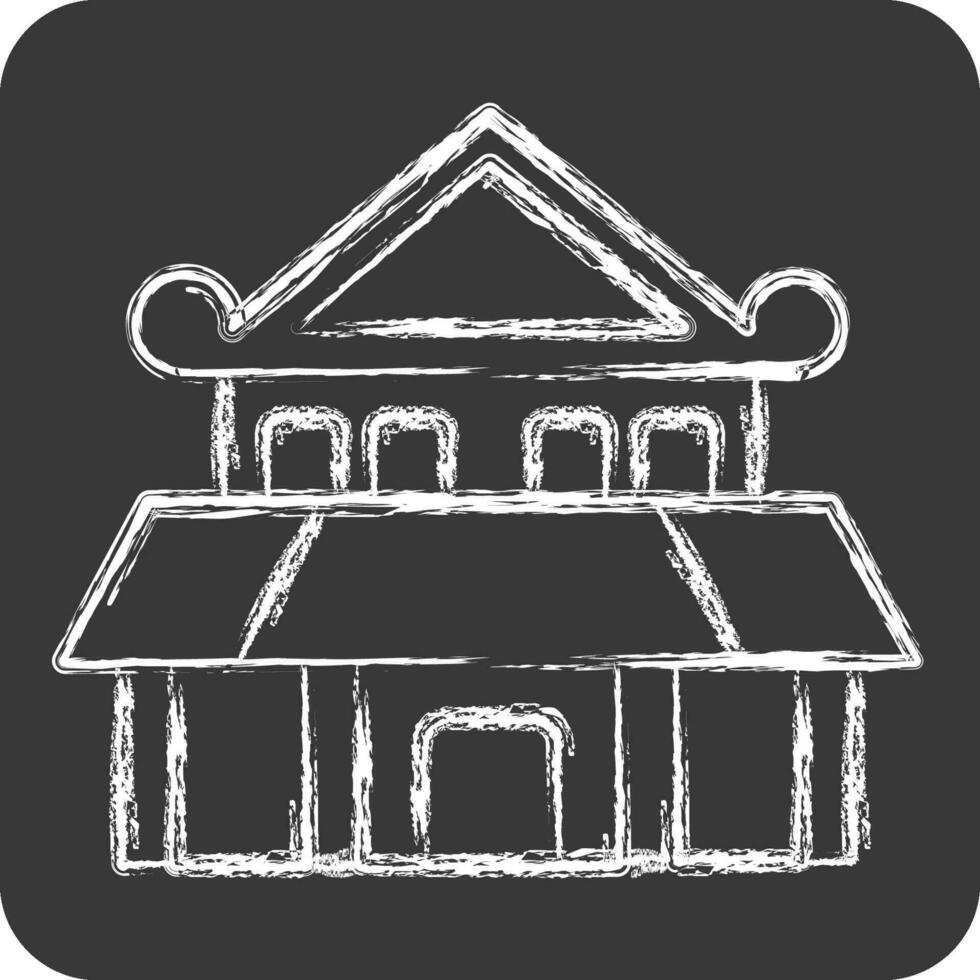 Icon Ninja House. related to Ninja symbol. chalk Style. simple design editable. simple illustration vector