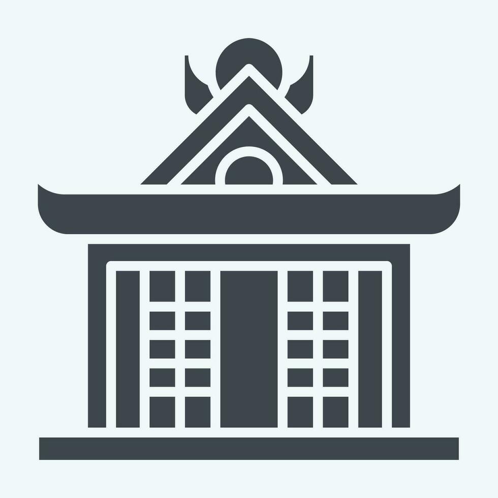 Icon Pavilion. related to Ninja symbol. glyph style. simple design editable. simple illustration vector