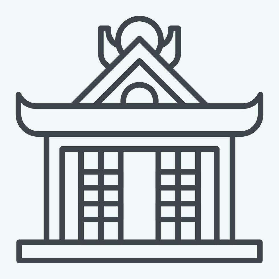 Icon Pavilion. related to Ninja symbol. line style. simple design editable. simple illustration vector