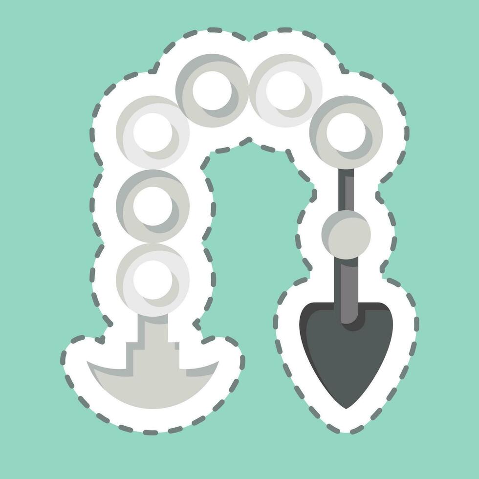 Sticker line cut Manriki Gusari. related to Ninja symbol. simple design editable. simple illustration vector