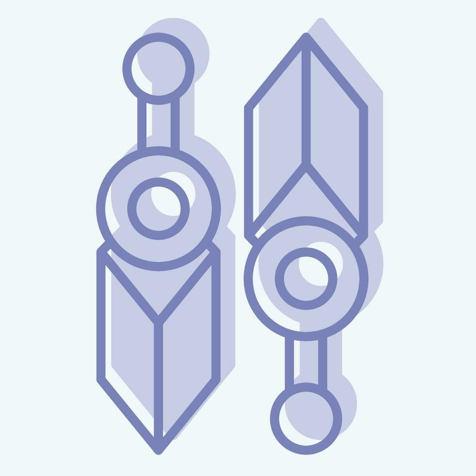 Icon Knife. related to Ninja symbol. two tone style. simple design editable. simple illustration vector