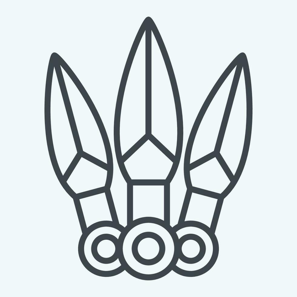 Icon Kunai. related to Ninja symbol. line style. simple design editable. simple illustration vector