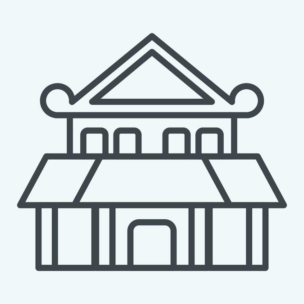 Icon Ninja House. related to Ninja symbol. line style. simple design editable. simple illustration vector