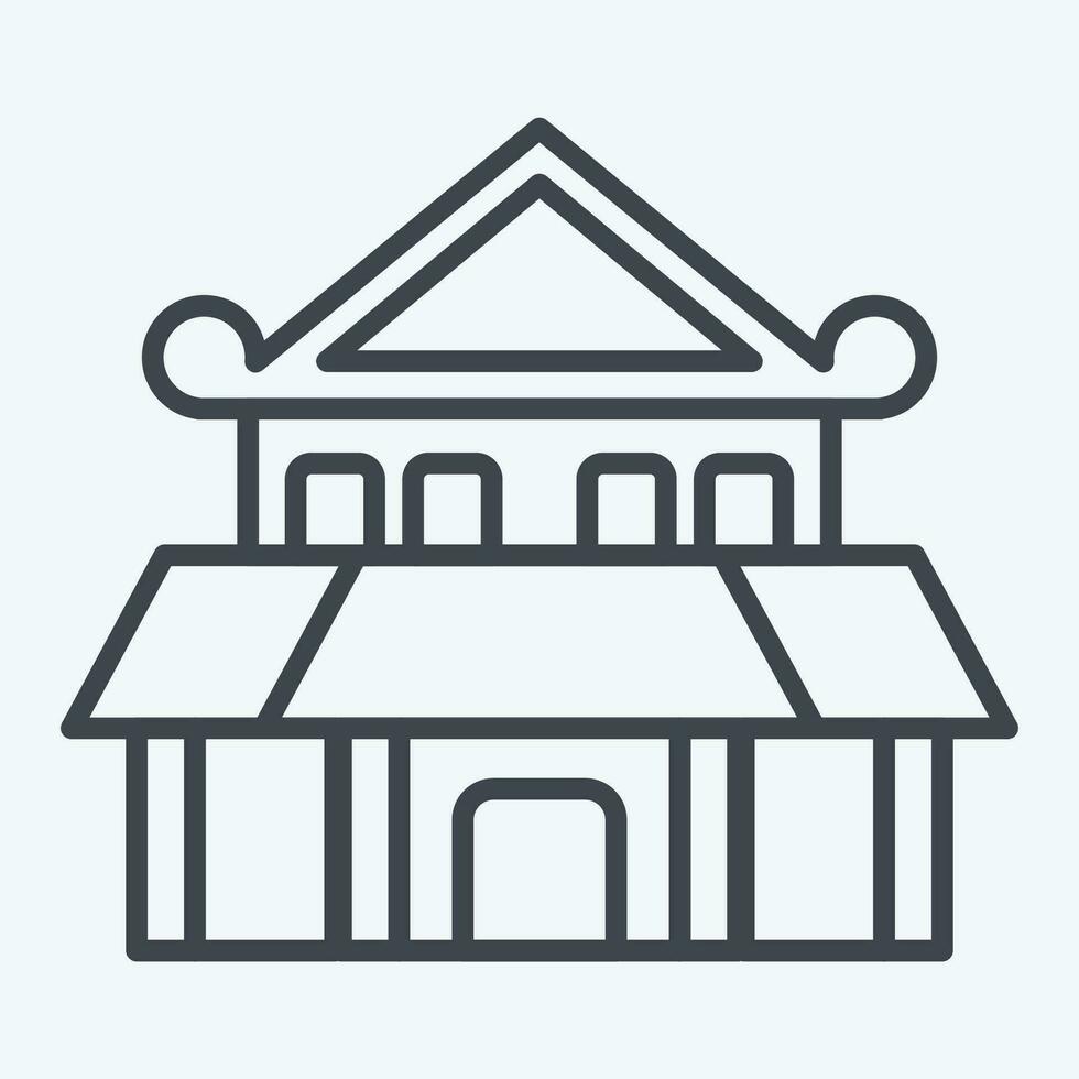 Icon Ninja House. related to Ninja symbol. line style. simple design editable. simple illustration vector