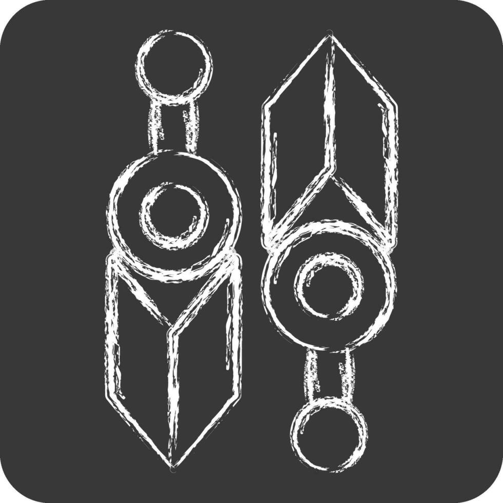 Icon Knife. related to Ninja symbol. chalk Style. simple design editable. simple illustration vector