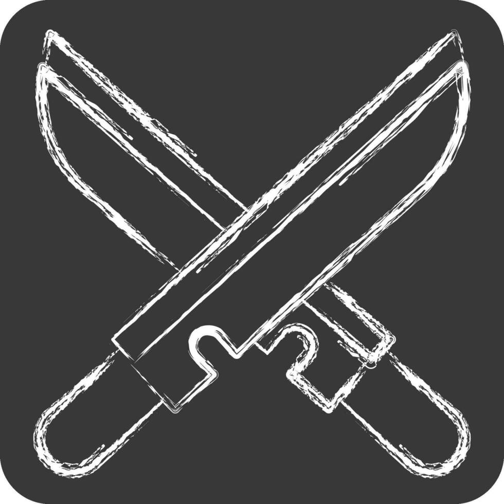 icono espada. relacionado a ninja símbolo. tiza estilo. sencillo diseño editable. sencillo ilustración vector
