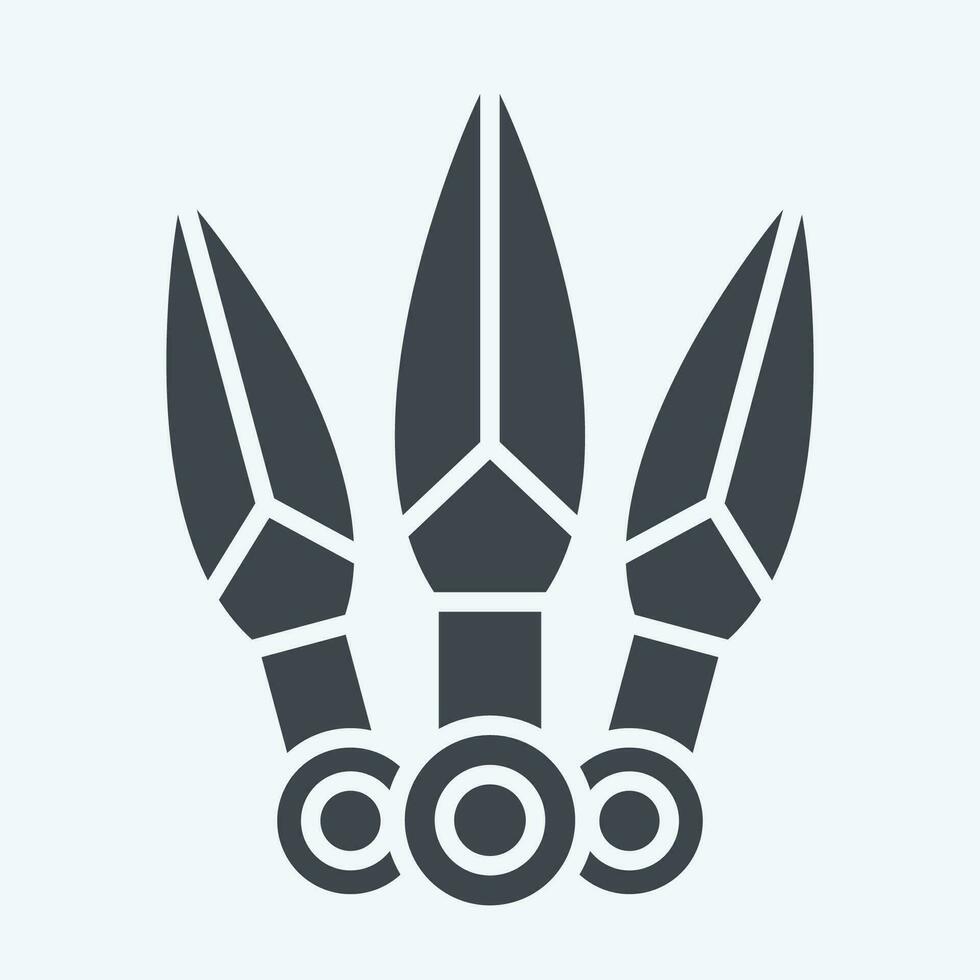 Icon Kunai. related to Ninja symbol. glyph style. simple design editable. simple illustration vector