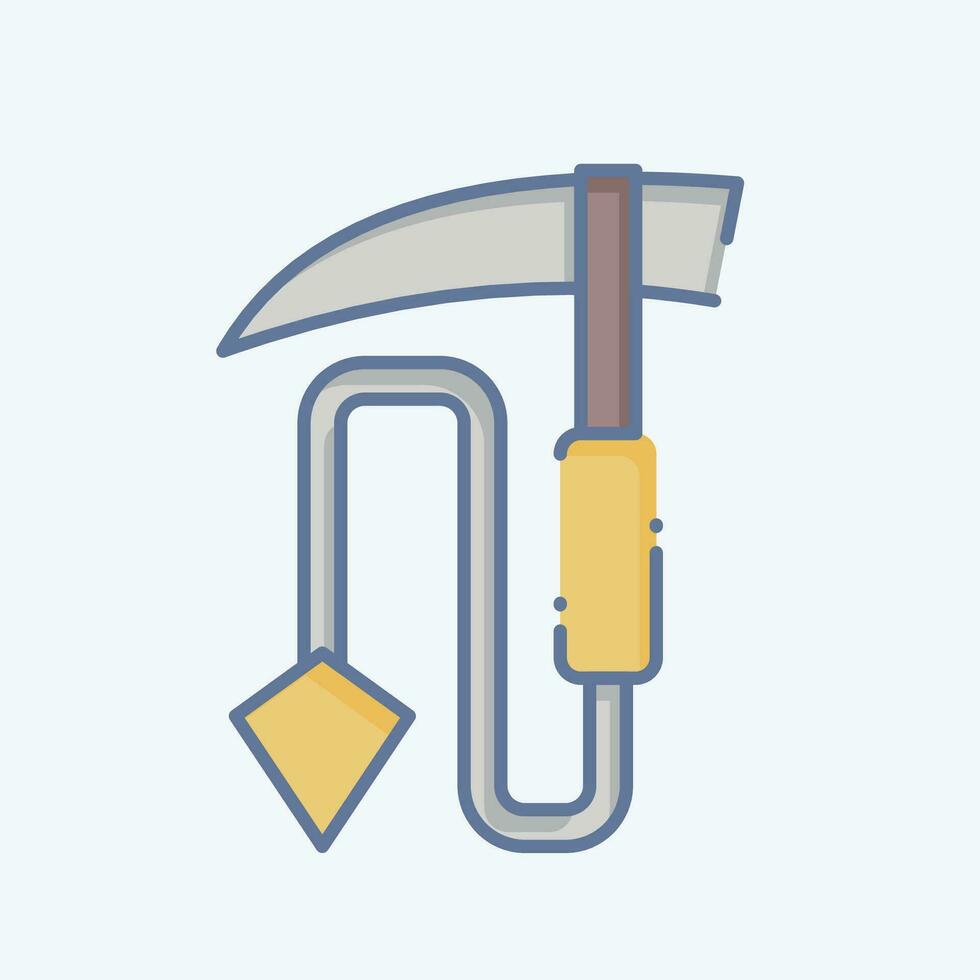 Icon Kusarigama. related to Ninja symbol. doodle style. simple design editable. simple illustration vector