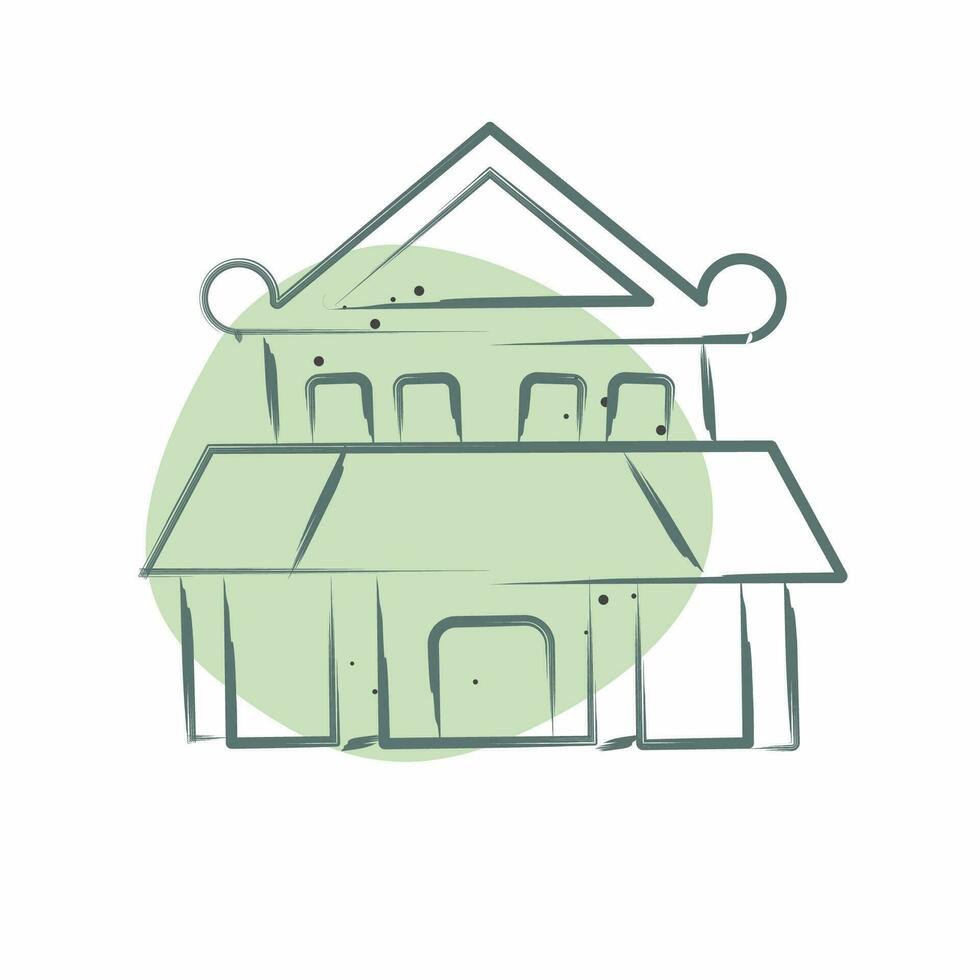 Icon Ninja House. related to Ninja symbol. Color Spot Style. simple design editable. simple illustration vector